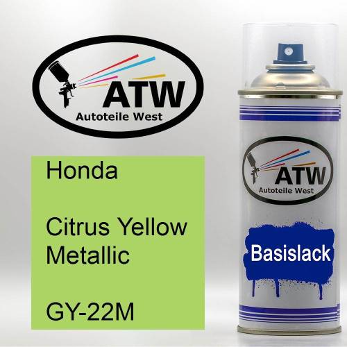 Honda, Citrus Yellow Metallic, GY-22M: 400ml Sprühdose, von ATW Autoteile West.